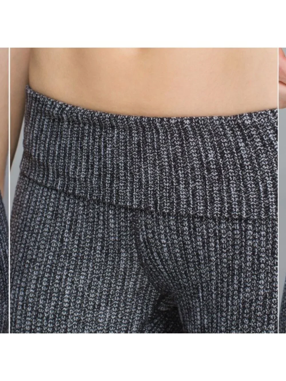 Lululemon Wunder Under Pant (Roll Down) Coco Pique Black